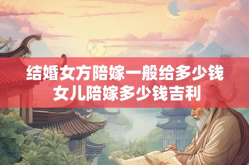 结婚女方陪嫁一般给多少钱 女儿陪嫁多少钱吉利