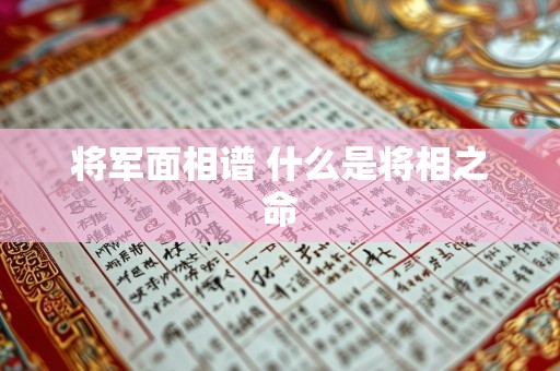 将军面相谱 什么是将相之命