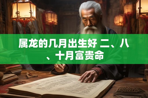 属龙的几月出生好 二、八、十月富贵命