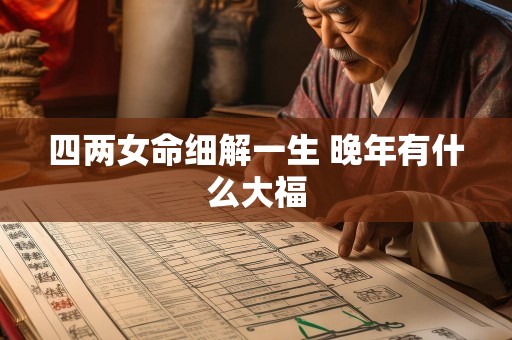 四两女命细解一生 晚年有什么大福