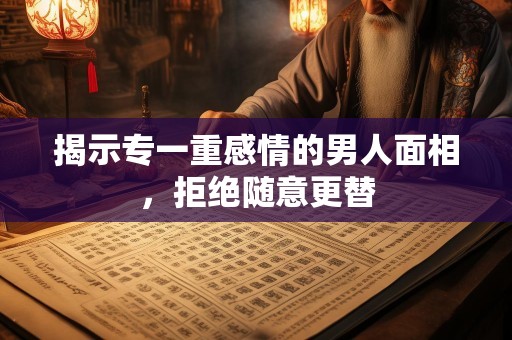 揭示专一重感情的男人面相，拒绝随意更替