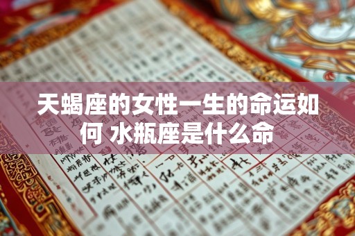 详细阅读:天蝎座的女性一生的命运如何 水瓶座是什么命 天蝎座的女性一生的命运如何 水瓶座是什么命