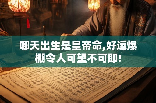 哪天出生是皇帝命,好运爆棚令人可望不可即!