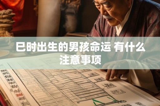 巳时出生的男孩命运 有什么注意事项