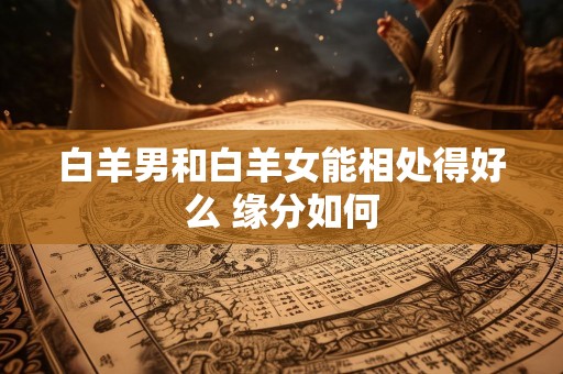 白羊男和白羊女能相处得好么 缘分如何