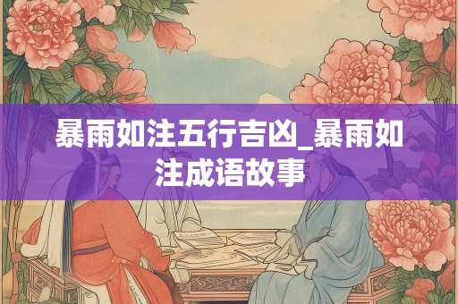 暴雨如注五行吉凶_暴雨如注成语故事