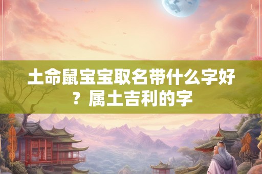 土命鼠宝宝取名带什么字好？属土吉利的字
