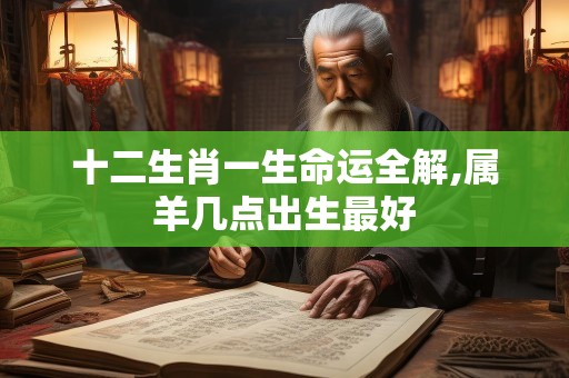 十二生肖一生命运全解,属羊几点出生最好