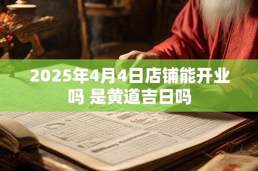 2025年4月4日店铺能开业吗 是黄道吉日吗
