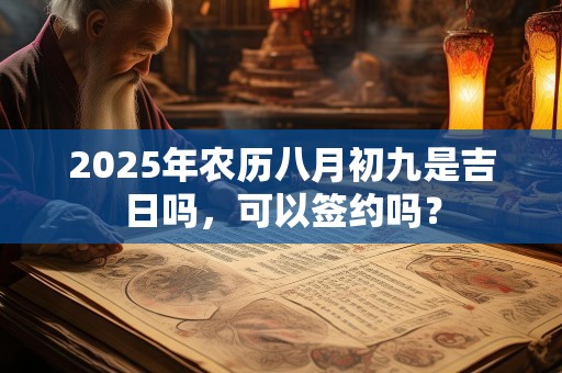 2025年农历八月初九是吉日吗，可以签约吗？