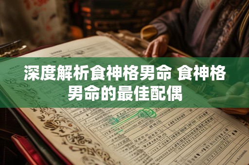 深度解析食神格男命 食神格男命的最佳配偶