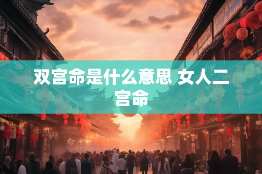 双宫命是什么意思 女人二宫命