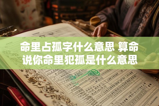 命里占孤字什么意思 算命说你命里犯孤是什么意思