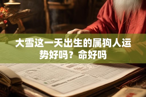 大雪这一天出生的属狗人运势好吗？命好吗