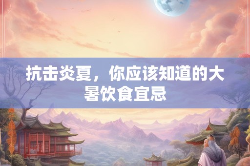 抗击炎夏，你应该知道的大暑饮食宜忌