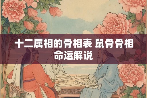 十二属相的骨相表 鼠骨骨相命运解说