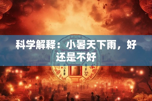 科学解释：小暑天下雨，好还是不好