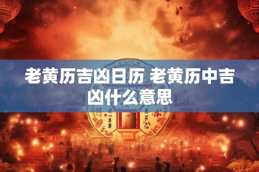 老黄历吉凶日历 老黄历中吉凶什么意思