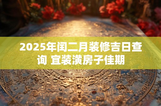 2025年闰二月装修吉日查询 宜装潢房子佳期
