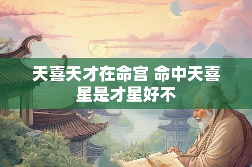 天喜天才在命宫 命中天喜星是才星好不