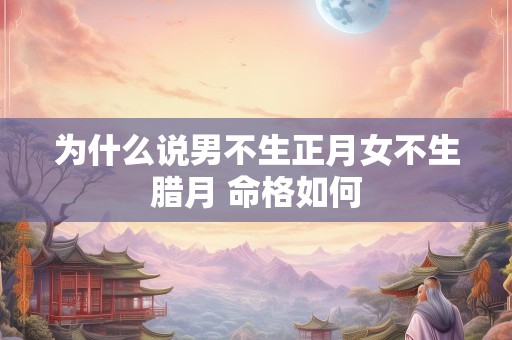为什么说男不生正月女不生腊月 命格如何