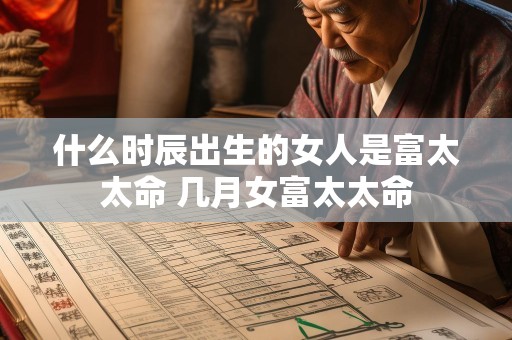 什么时辰出生的女人是富太太命 几月女富太太命