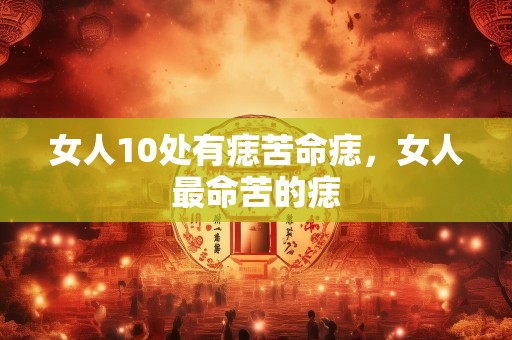 女人10处有痣苦命痣，女人最命苦的痣