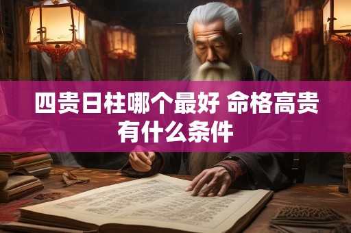 四贵日柱哪个最好 命格高贵有什么条件