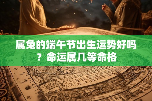 属兔的端午节出生运势好吗？命运属几等命格