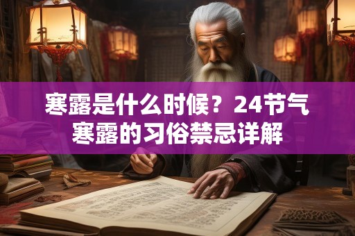 寒露是什么时候？24节气寒露的习俗禁忌详解