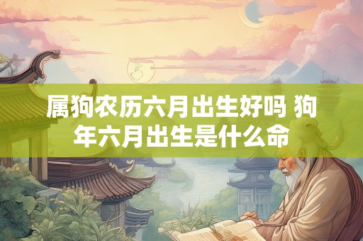 属狗农历六月出生好吗 狗年六月出生是什么命