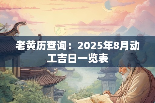 老黄历查询：2025年8月动工吉日一览表