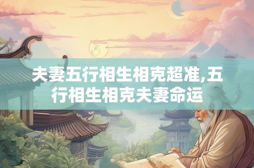 夫妻五行相生相克超准,五行相生相克夫妻命运
