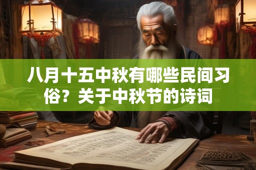 八月十五中秋有哪些民间习俗？关于中秋节的诗词