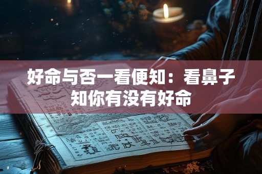 好命与否一看便知：看鼻子知你有没有好命