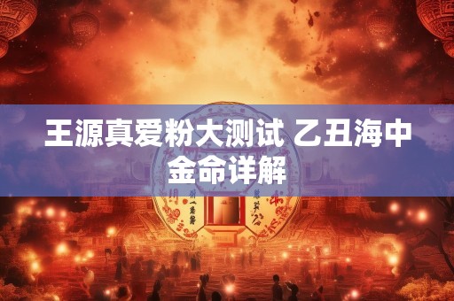 王源真爱粉大测试 乙丑海中金命详解