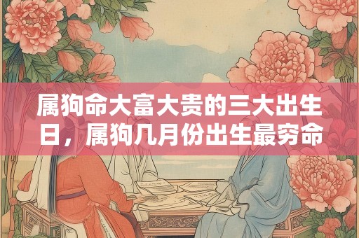 属狗命大富大贵的三大出生日，属狗几月份出生最穷命