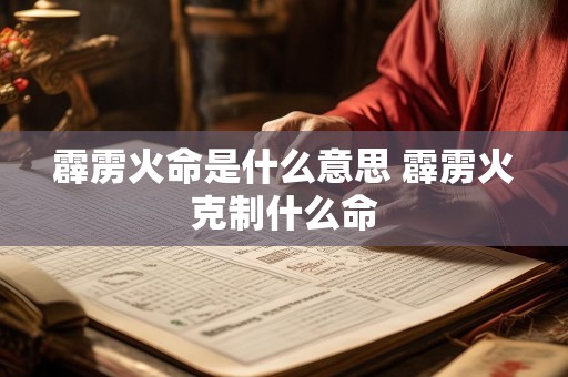 霹雳火命是什么意思 霹雳火克制什么命
