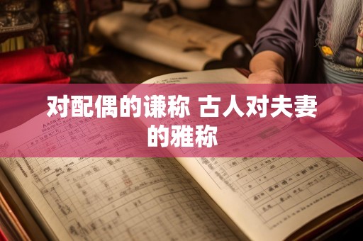 对配偶的谦称 古人对夫妻的雅称