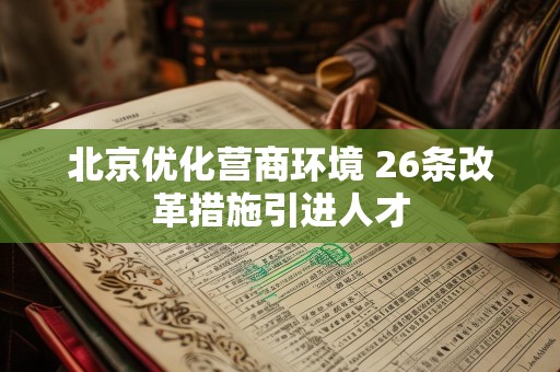 北京优化营商环境 26条改革措施引进人才
