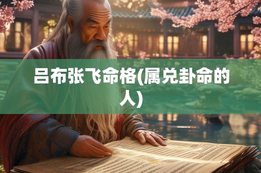 吕布张飞命格(属兑卦命的人)