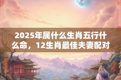 2025年属什么生肖五行什么命，12生肖最佳夫妻配对