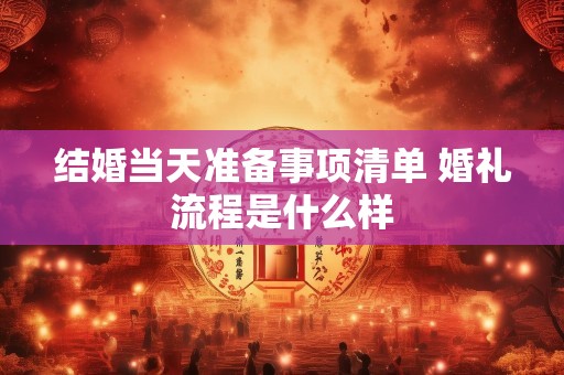 结婚当天准备事项清单 婚礼流程是什么样
