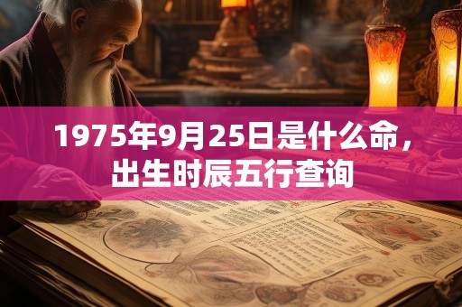 1975年9月25日是什么命，出生时辰五行查询