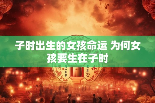 子时出生的女孩命运 为何女孩要生在子时