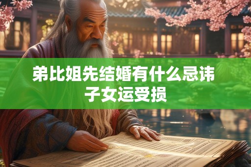 弟比姐先结婚有什么忌讳 子女运受损
