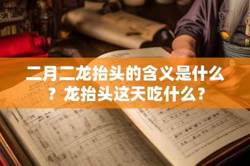二月二龙抬头的含义是什么？龙抬头这天吃什么？