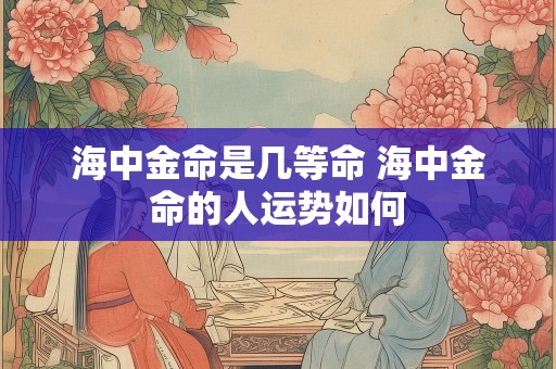 海中金命是几等命 海中金命的人运势如何