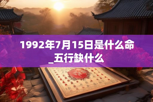 1992年7月15日是什么命_五行缺什么