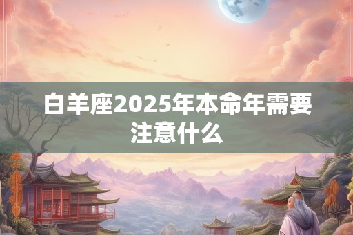 白羊座2025年本命年需要注意什么